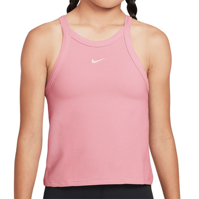 Nike Girls High Neck Tank Top - Medium Soft Pink/White