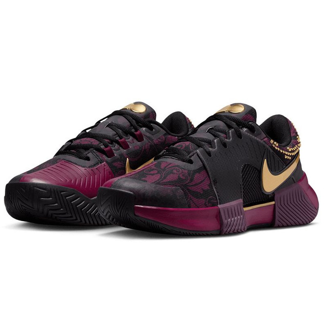 Nike Zoom GP Challenge 1 Osaka Womens Tennis Shoe - Bordeaux/Metallic Gold/Black - 4