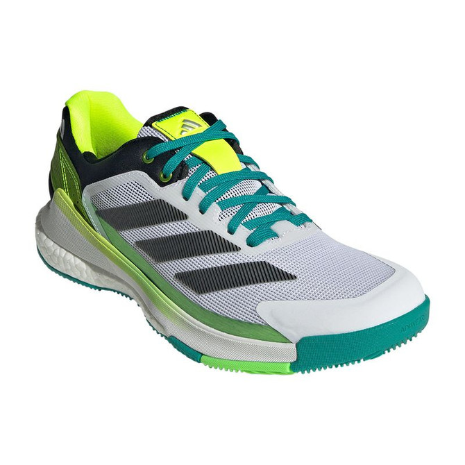 adidas Crazyquick Boost Mens Padel Shoe - White/Black/Lime Burst - 4