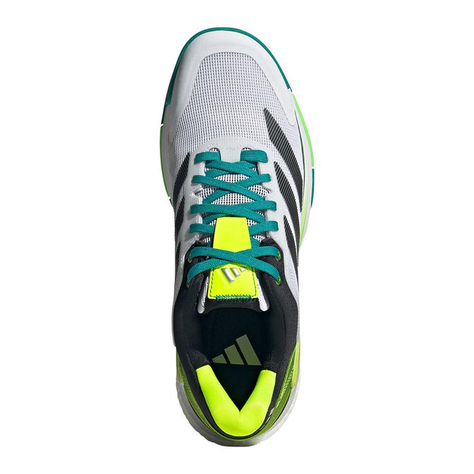 adidas Crazyquick Boost Mens Padel Shoe - White/Black/Lime Burst - 6