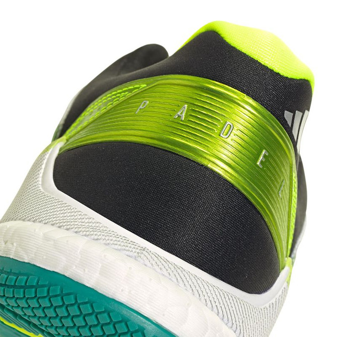 adidas Crazyquick Boost Mens Padel Shoe - White/Black/Lime Burst - 7