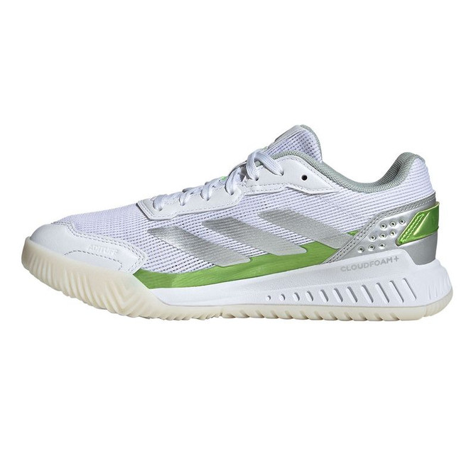 adidas Courtquick Womens Padel Shoe - White/Silver/Lucid Lemon - 3
