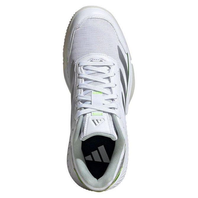 adidas Courtquick Womens Padel Shoe - White/Silver/Lucid Lemon - 6