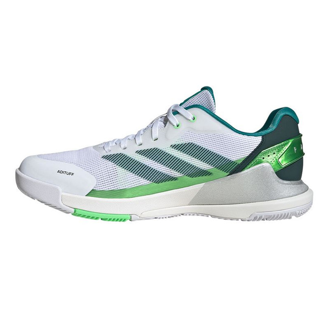 adidas Crazyquick LS Mens Padel Shoe - White/Aurora Ivy/Lime Burst - 3
