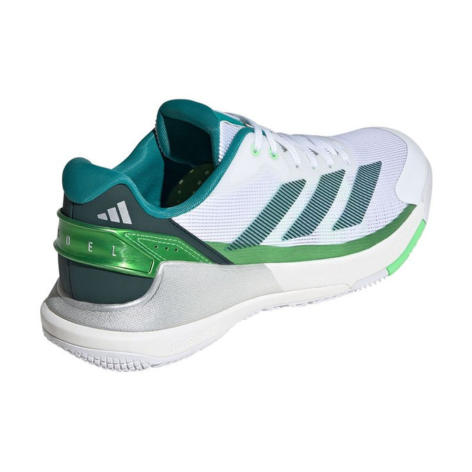 adidas Crazyquick LS Mens Padel Shoe - White/Aurora Ivy/Lime Burst - 5