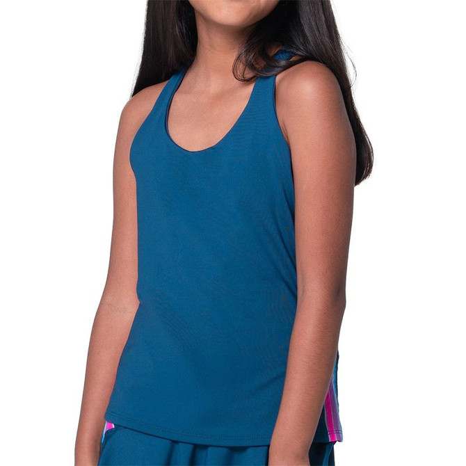 Lucky in Love Retro Girls Chroma Stripe Tank Top - Navy