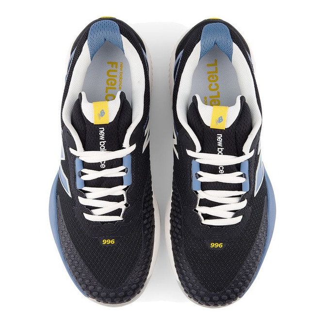 New Balance 996v6 (D) Womens Tennis Shoe - Black/Blue Gemstone/Apollo Gold - 5