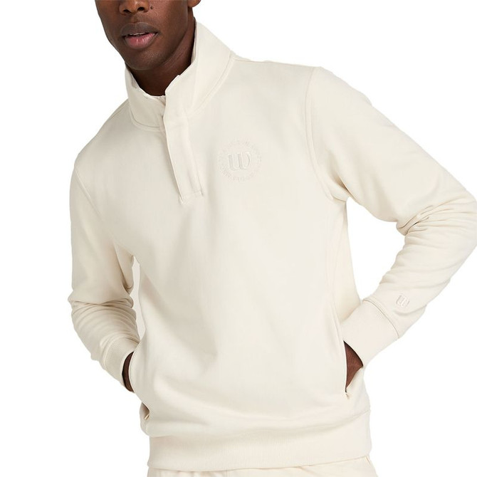Wilson Tennis Club 1/2 Zip Mock Sweatshirt - Sandrift - 2