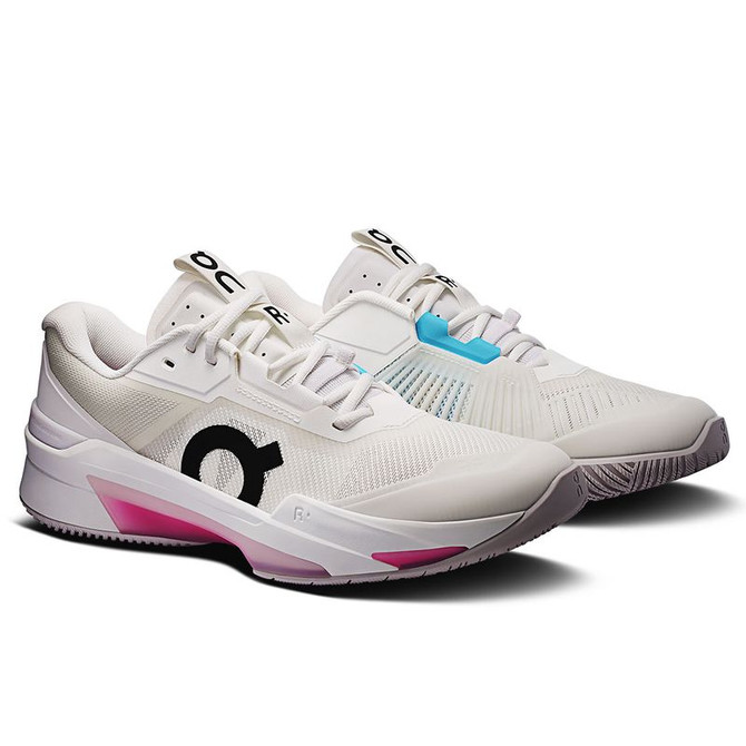 On The Roger Pro Fire Mens Tennis Shoe - White/Pink - 4