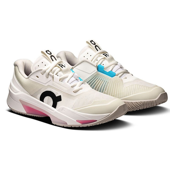On The Roger Pro Fire Womens Tennis Shoe - White/Pink - 4