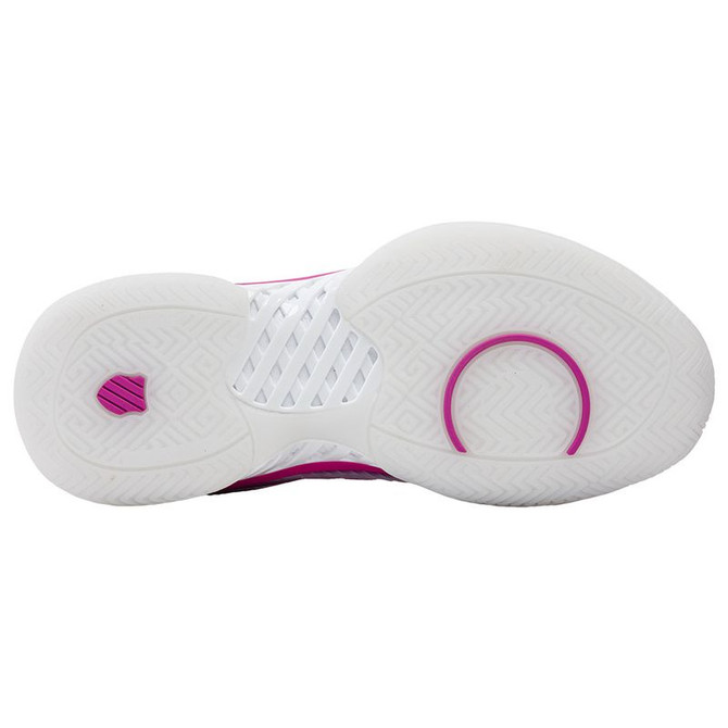 K Swiss x Lucky In Love Hypercourt Express 2 Womens Tennis Shoe - White/Mulberry/Silver - 2