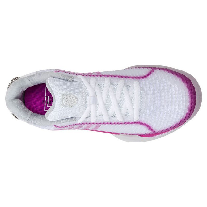 K Swiss x Lucky In Love Hypercourt Express 2 Womens Tennis Shoe - White/Mulberry/Silver - 7