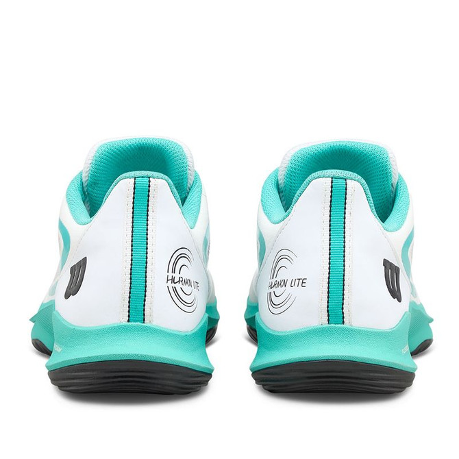 Wilson Hurakn Lite Womens Padel Shoe - White/Turquoise/Black - 4