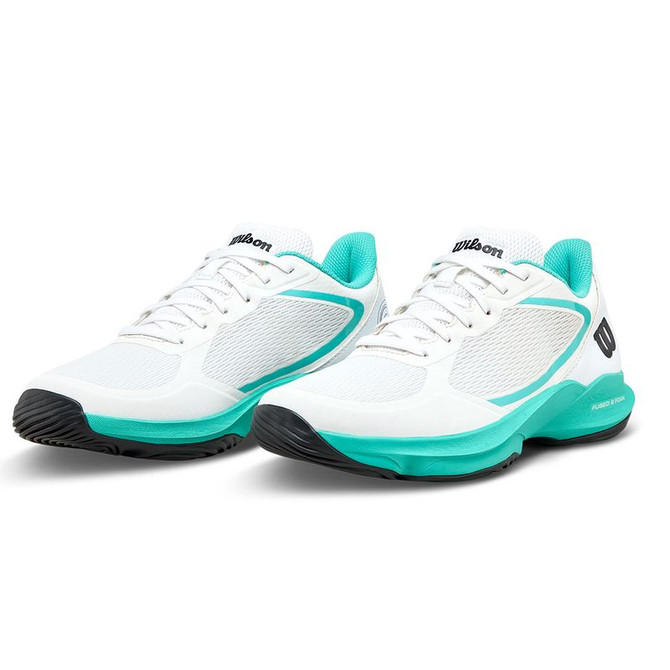 Wilson Hurakn Lite Womens Padel Shoe - White/Turquoise/Black - 5