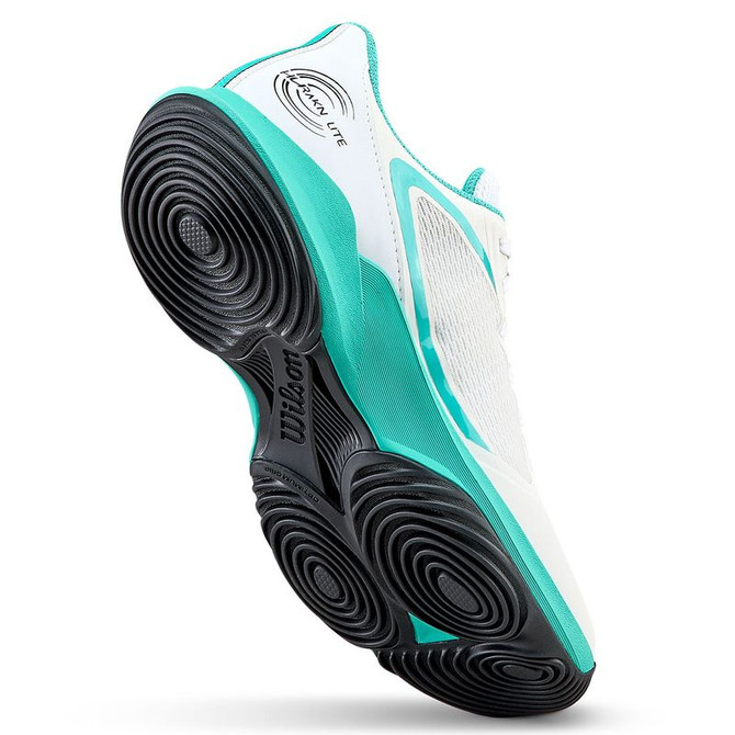 Wilson Hurakn Lite Womens Padel Shoe - White/Turquoise/Black - 6