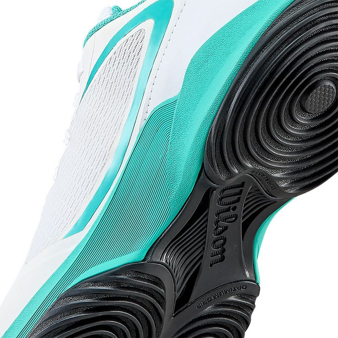 Wilson Hurakn Lite Womens Padel Shoe - White/Turquoise/Black - 8