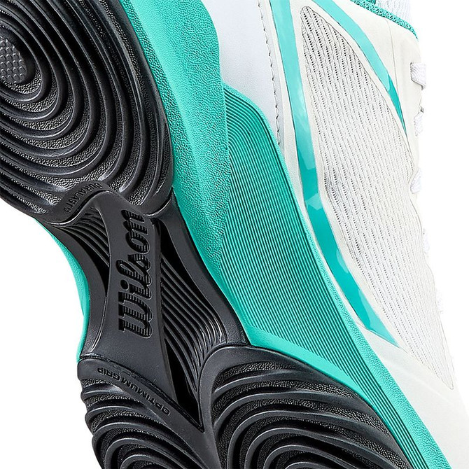 Wilson Hurakn Lite Womens Padel Shoe - White/Turquoise/Black - 10