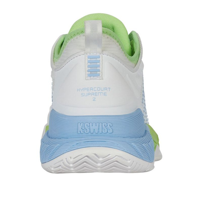 K Swiss Hypercourt Supreme 2 Womens Tennis Shoe - Lucent White/Dutch Canal/Paradise Green - Final Sale - 6