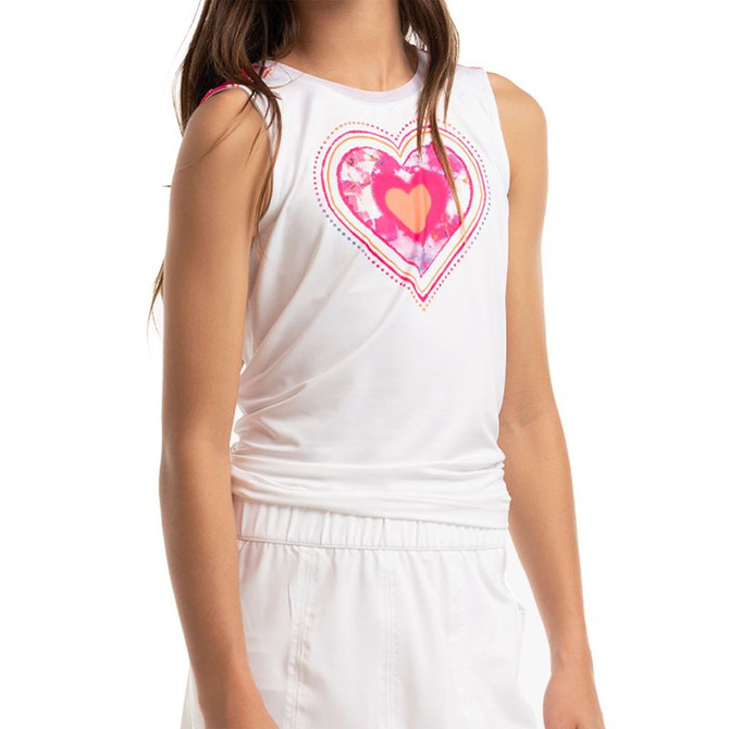 Lucky in Love Shockin Classics Girls Shock In Love Tank Top - White