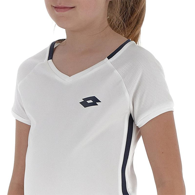 Lotto Girls Squadra II Short Sleeve Top - Bright White - 3