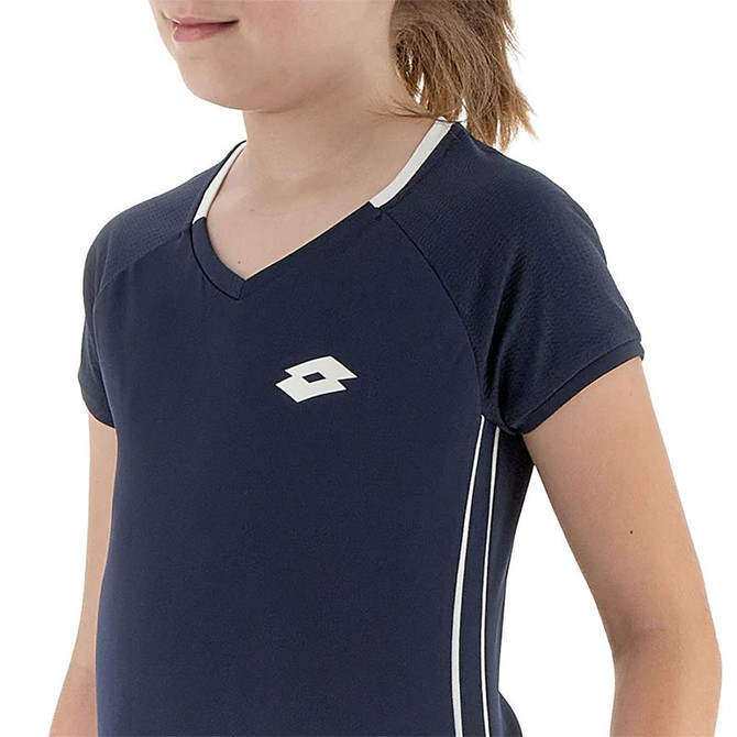 Lotto Girls Squadra II Short Sleeve Top - Navy Blue - 3
