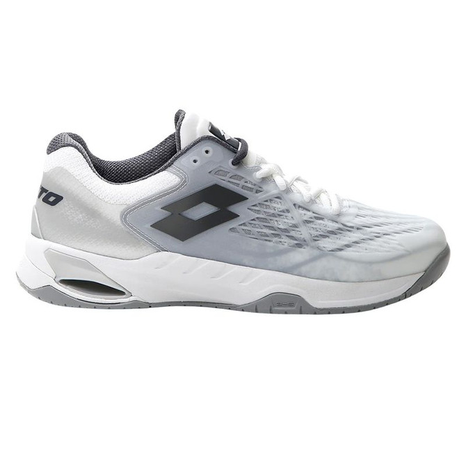 Lotto Mirage 100 Speed Mens Tennis Shoe - All White/Asphalt/Silver Metal