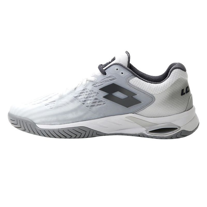 Lotto Mirage 100 Speed Mens Tennis Shoe - All White/Asphalt/Silver Metal - 3