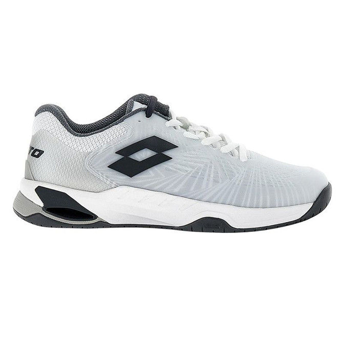 Lotto Mirage 100 Speed Mens Tennis Shoe - All White/Asphalt/Vapor Gray