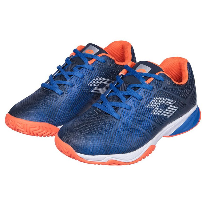 Lotto Mirage 300 Junior Tennis Shoe - Princess Blue/All White/Golden Poppy - 4