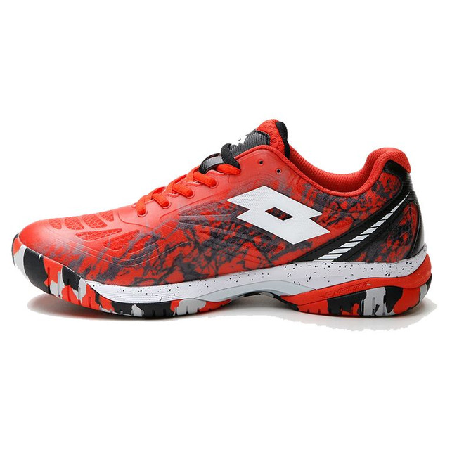 Lotto Superrapida 200 IV Mens Padel Shoe - Grenadine Red/All White/All Black - 3