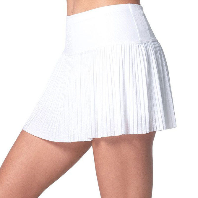 Lucky in Love Novelty Cheetah Pleated Skirt - White - 2