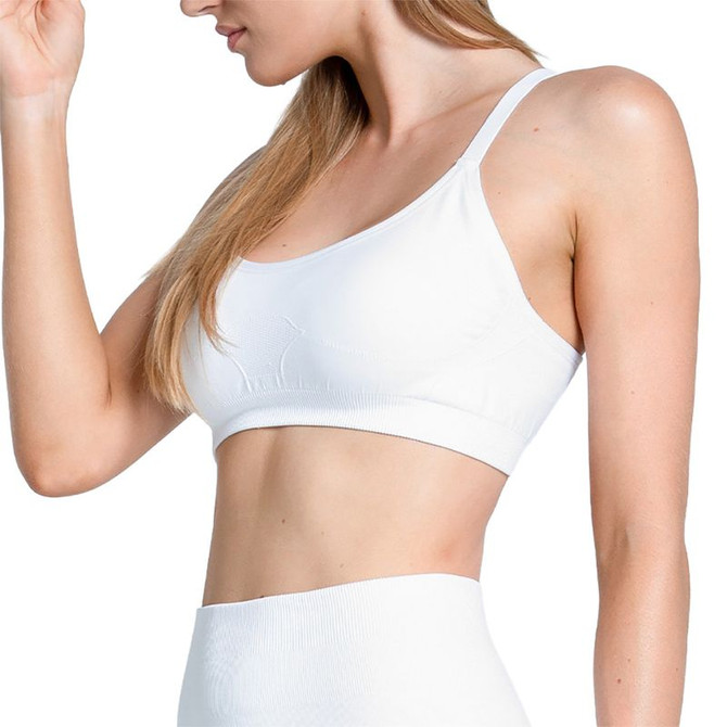Lucky in Love Core Active Seamless Sports Bra - White - 2