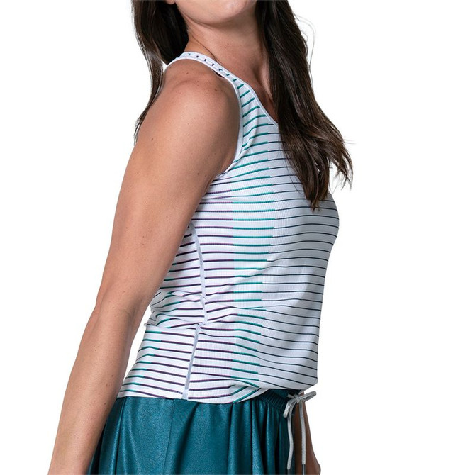 Lucky in Love Shimmer Contour Rib Tank Top - White - 2