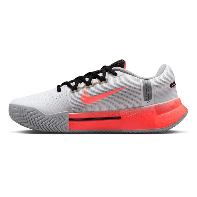 Nike Zoom GP Challenge 1 Premium Womens Tennis Shoe - White/Hot Lava/Wolf Grey - 3