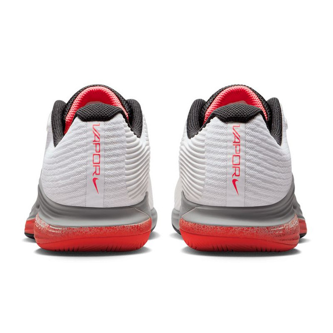 Nike Zoom Vapor 12 Premium Womens Tennis Shoe - White/Hot Lava/Wolf Grey - 5