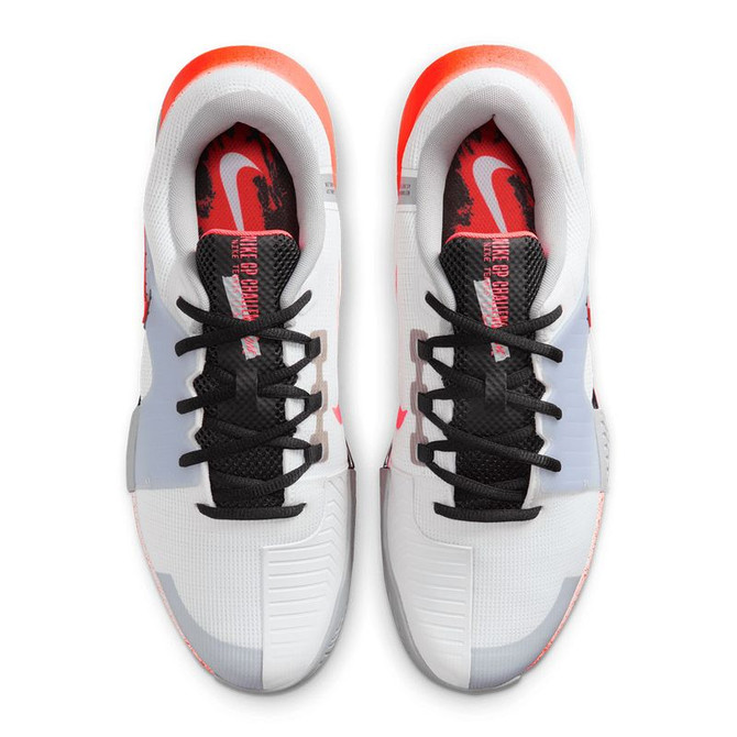 Nike Zoom GP Challenge 1 Premium Mens Tennis Shoe - White/Hot Lava/Wolf Grey - 6