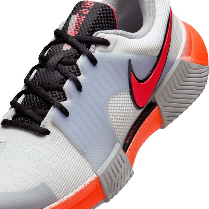 Nike Zoom GP Challenge 1 Premium Mens Tennis Shoe - White/Hot Lava/Wolf Grey - 7