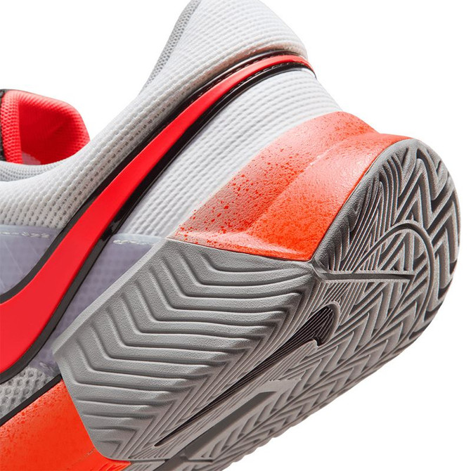 Nike Zoom GP Challenge 1 Premium Mens Tennis Shoe - White/Hot Lava/Wolf Grey - 8