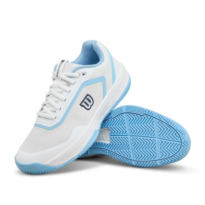 Wilson CourtGlide Womens Tennis Shoe - White/Airy Blue/Navy Blazer - 7