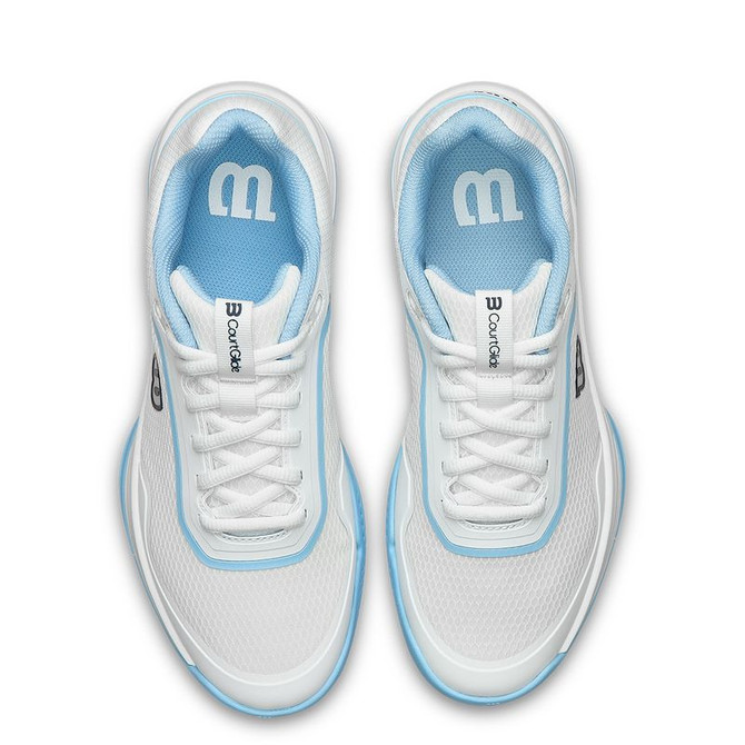 Wilson CourtGlide Womens Tennis Shoe - White/Airy Blue/Navy Blazer - 9