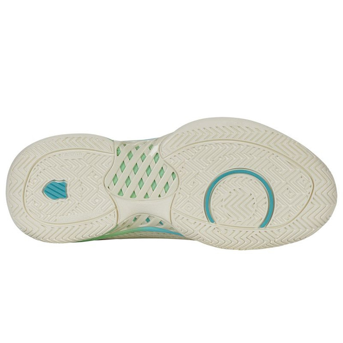 K Swiss Express Light WIDE (D) Womens Pickleball Shoe - Egret/Green - 2