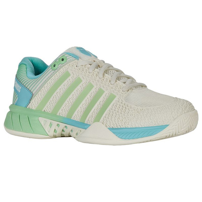 K Swiss Express Light WIDE (D) Womens Pickleball Shoe - Egret/Green - 4