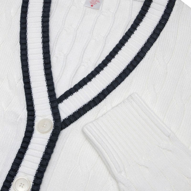 Boast Cardigan - White/Vintage Navy - 2