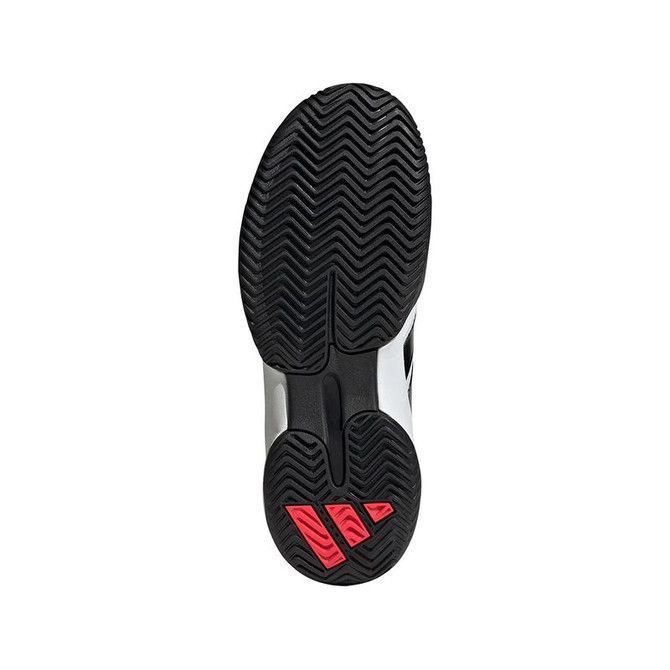 adidas Barricade K Junior Tennis Shoe - White/Core Black/Lucid Red - 2