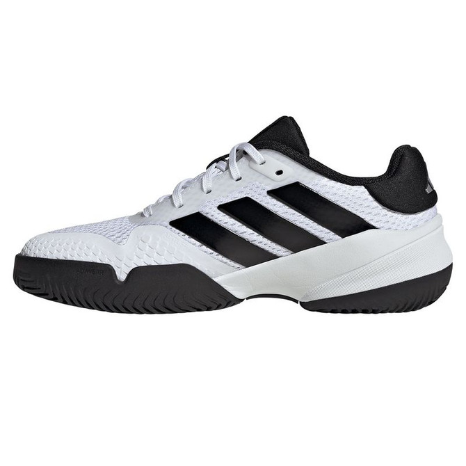 adidas Barricade K Junior Tennis Shoe - White/Core Black/Lucid Red - 3