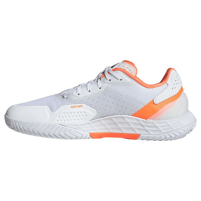 adidas Defiant Speed 2 Mens Tennis Shoe - White/Core Black/Lucid Orange - 3
