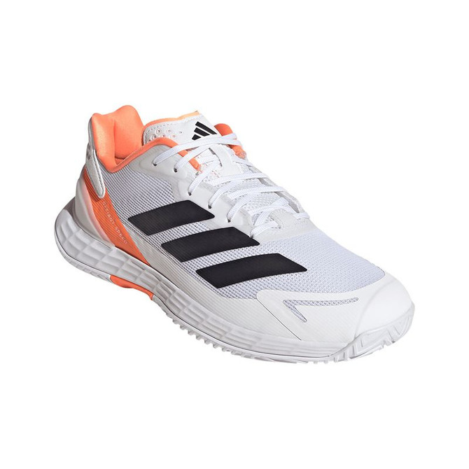 adidas Defiant Speed 2 Mens Tennis Shoe - White/Core Black/Lucid Orange - 4
