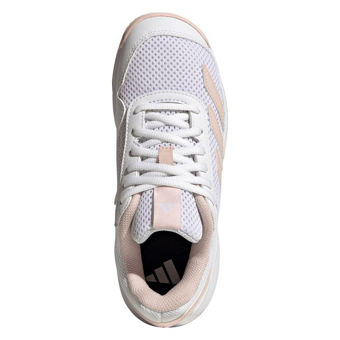 adidas Courtflash Junior Tennis Shoe - White/Wonder Quartz/White - Final Sale - 6