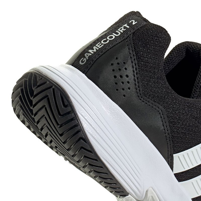 adidas GameCourt 2 Mens Tennis Shoe - Core Black/White/Silver Metallic - 7