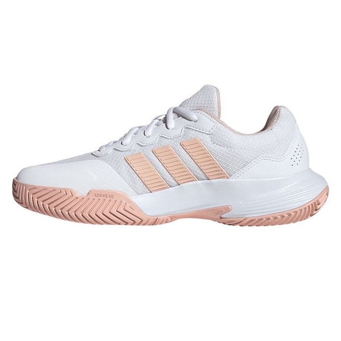 adidas GameCourt 2 Womens Tennis Shoe - White/Blush Pink/White - 3